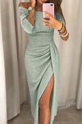 Luna Női Elegáns Vállnélküli Midi Ruha Stílusos Kollekció