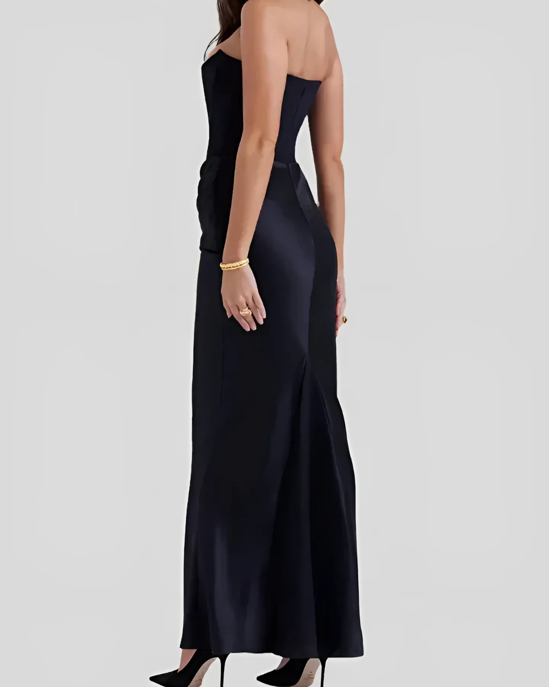 Aurelia Női Esküvői Vendég Drapált Maxi Elegáns Ruha