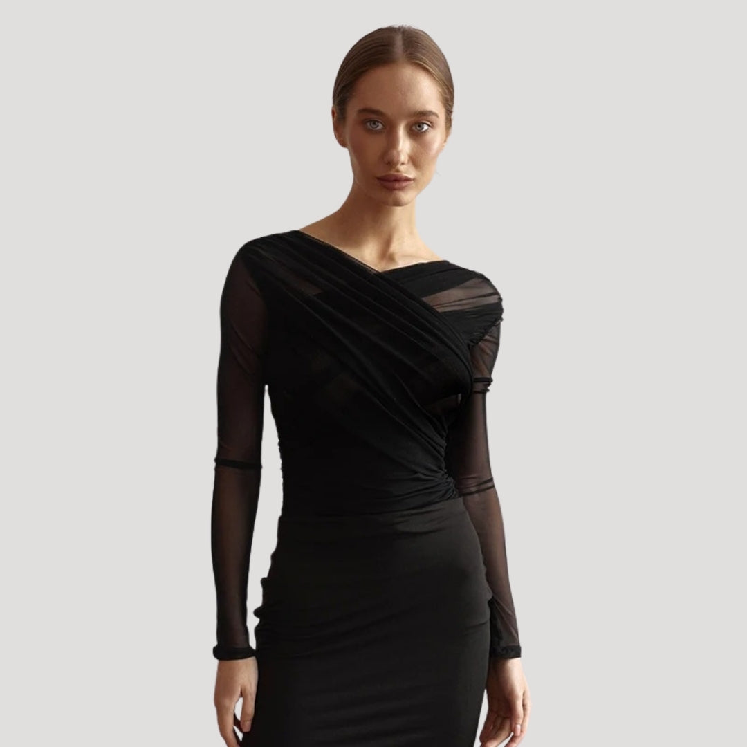 Lyra Női Tavaszi Átlátszó Kötött Felső Hosszú Ujjakkal