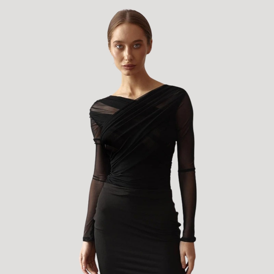 Lyra Női Tavaszi Átlátszó Kötött Felső Hosszú Ujjakkal