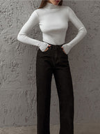 Aurelia Női Tavaszi Kényelmes Mock-Neck Top Kollekció
