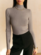 Aurelia Női Tavaszi Kényelmes Mock-Neck Top Kollekció