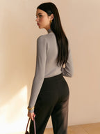 Aurelia Női Tavaszi Kényelmes Mock-Neck Top Kollekció