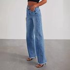 Ariella Vintage Mosott Széles Szabású Egyenes Női Farmer