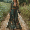 Luna Női Boho Ráncos Maxi Ruha Női Stílus És Kényelem