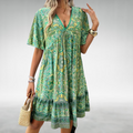 Nova Női Nyári Boho Paisley Mintás Mini Ruha Laza Sziluettel Könnyed Nyaralásra És Napokra
