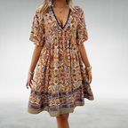 Nova Női Nyári Boho Paisley Mintás Mini Ruha Laza Sziluettel Könnyed Nyaralásra És Napokra