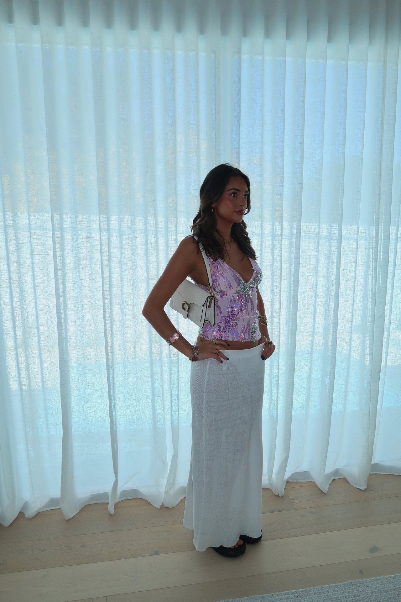 Nova Női Pailletten V-nyakú Party Tanktop Nova Női