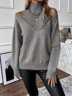 NovaLia Női Garbópulóver Off-Shoulder Kötött Pulóver