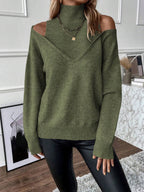 NovaLia Női Garbópulóver Off-Shoulder Kötött Pulóver