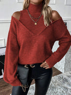 NovaLia Női Garbópulóver Off-Shoulder Kötött Pulóver