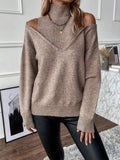 NovaLia Női Garbópulóver Off-Shoulder Kötött Pulóver