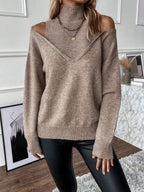 NovaLia Női Garbópulóver Off-Shoulder Kötött Pulóver