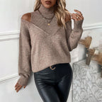 NovaLia Női Garbópulóver Off-Shoulder Kötött Pulóver