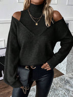NovaLia Női Garbópulóver Off-Shoulder Kötött Pulóver