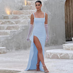 LunaSilk Női Elegáns Slip Maxi Ruha Nyitott Háttal