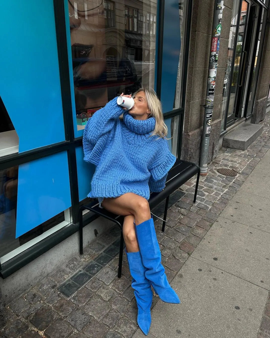 Nova Női Oversized Hosszú Ujjú Mini Ruha Stílusos Téli Napi Viselésre Városi Szettekhez