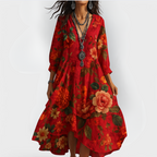 Astra Női Vintage Boho V-nyakú Nyári Ruha Női Vintage Boho V-nyakú Nyári Ruha Astra