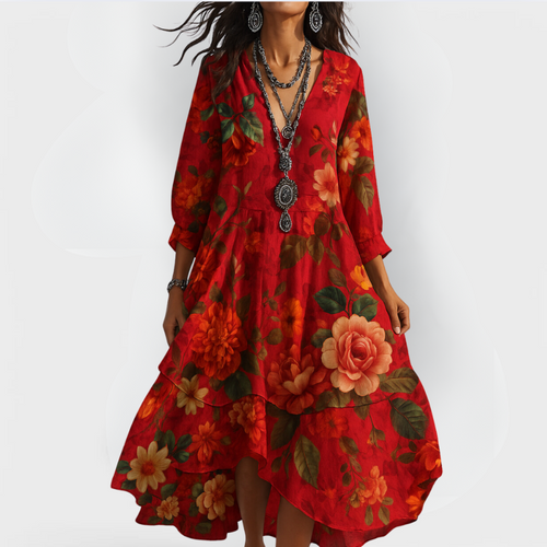 Astra Női Vintage Boho V-nyakú Nyári Ruha Női Vintage Boho V-nyakú Nyári Ruha Astra