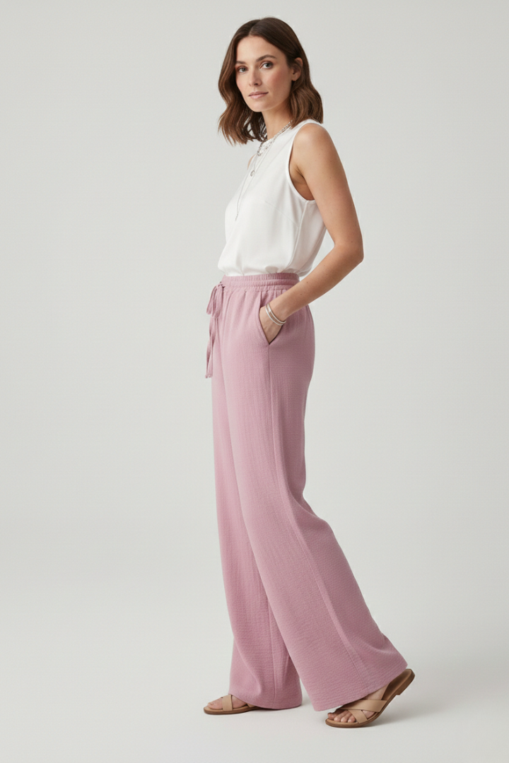 Aurelia Női Palazzo Nadrág Zsinóros Derékkal És Zsebekkel