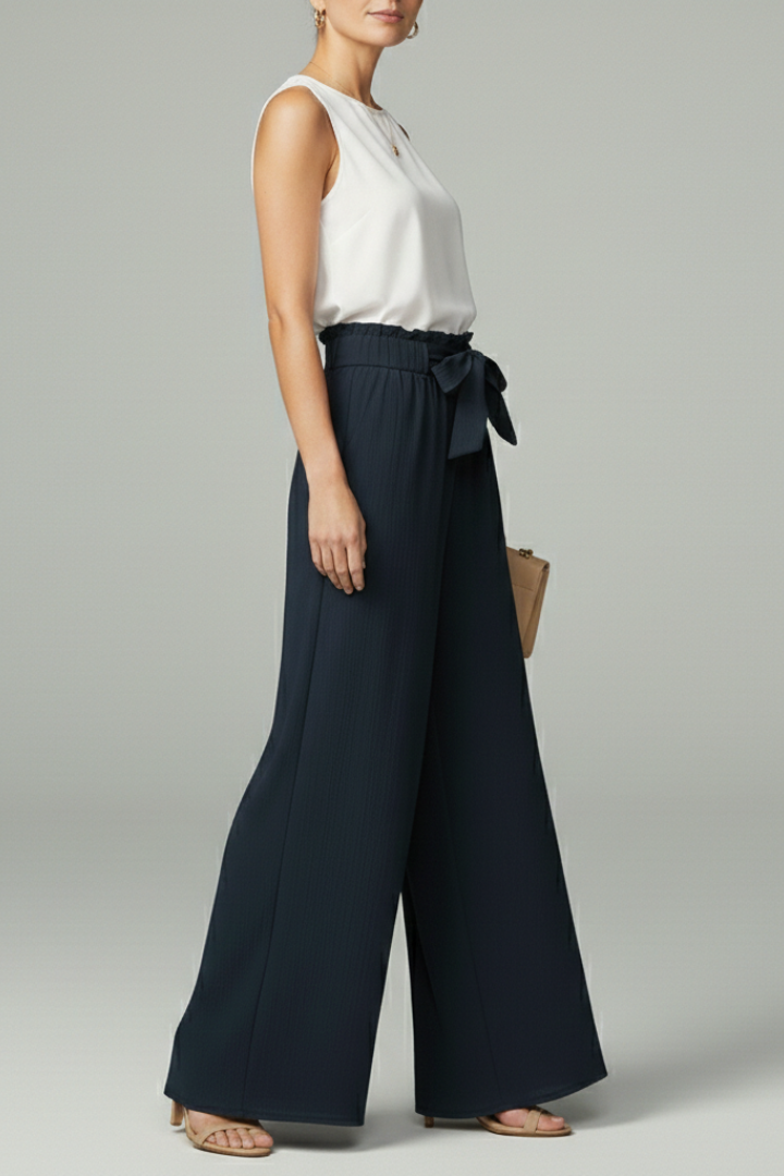 Aurora Női Palazzo Nadrág Kötőövvel És Széles Szárral